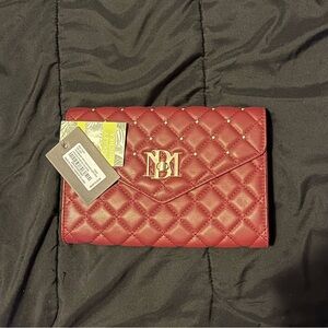 Badgley Mischka Red Quilted Wallet